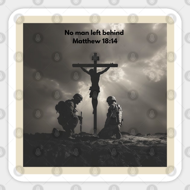 No man left behind, that no man shall perish Sticker by Davis Designs